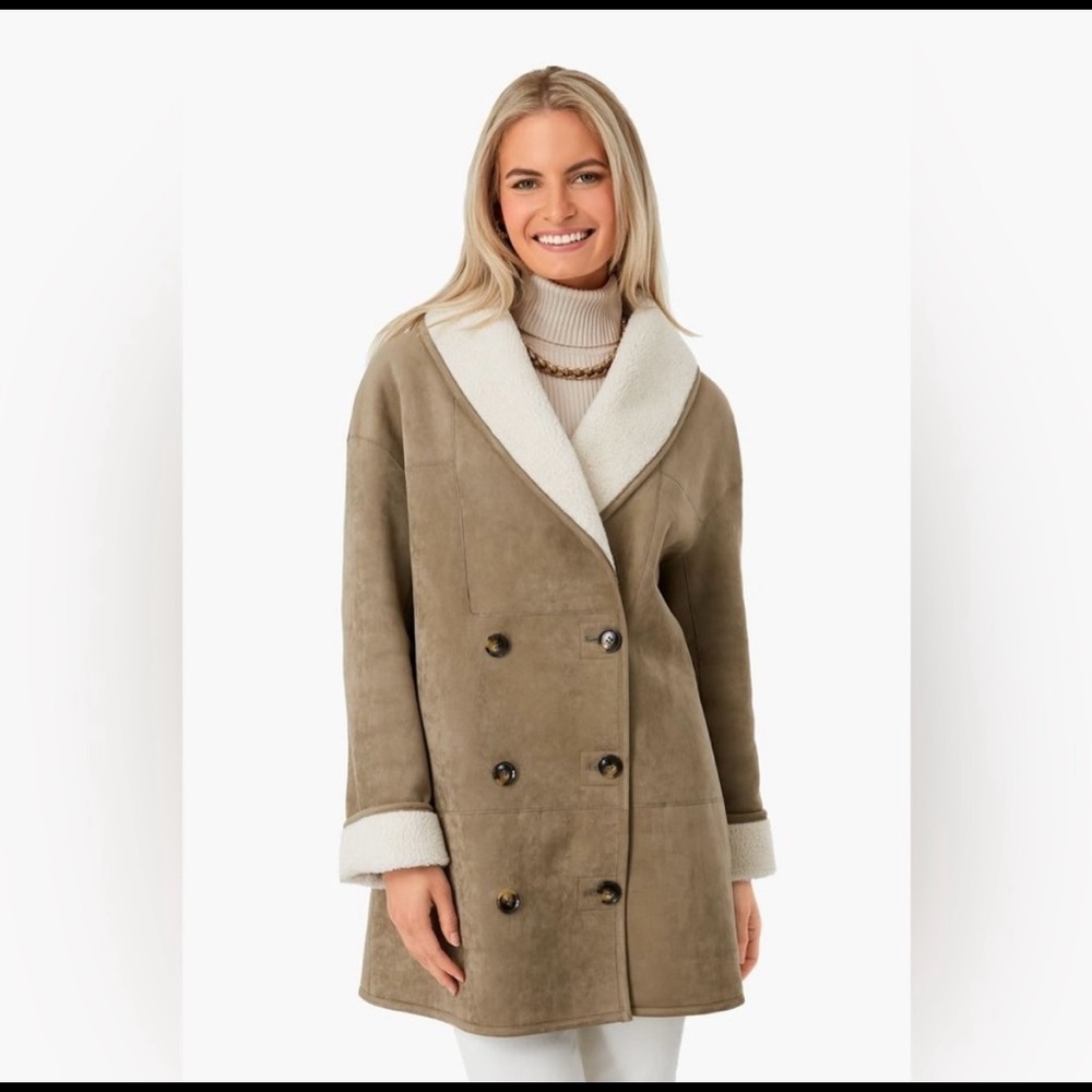 NWT Tuckernuck Suede and Shearling Coat